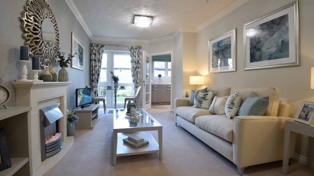 Lounge in Betjeman Lodge retirement development in Ludlow, Shropshire