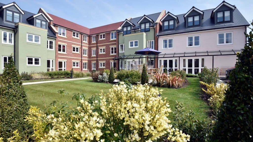 Exterior of Betjeman Lodge retirement development in Ludlow, Shropshire