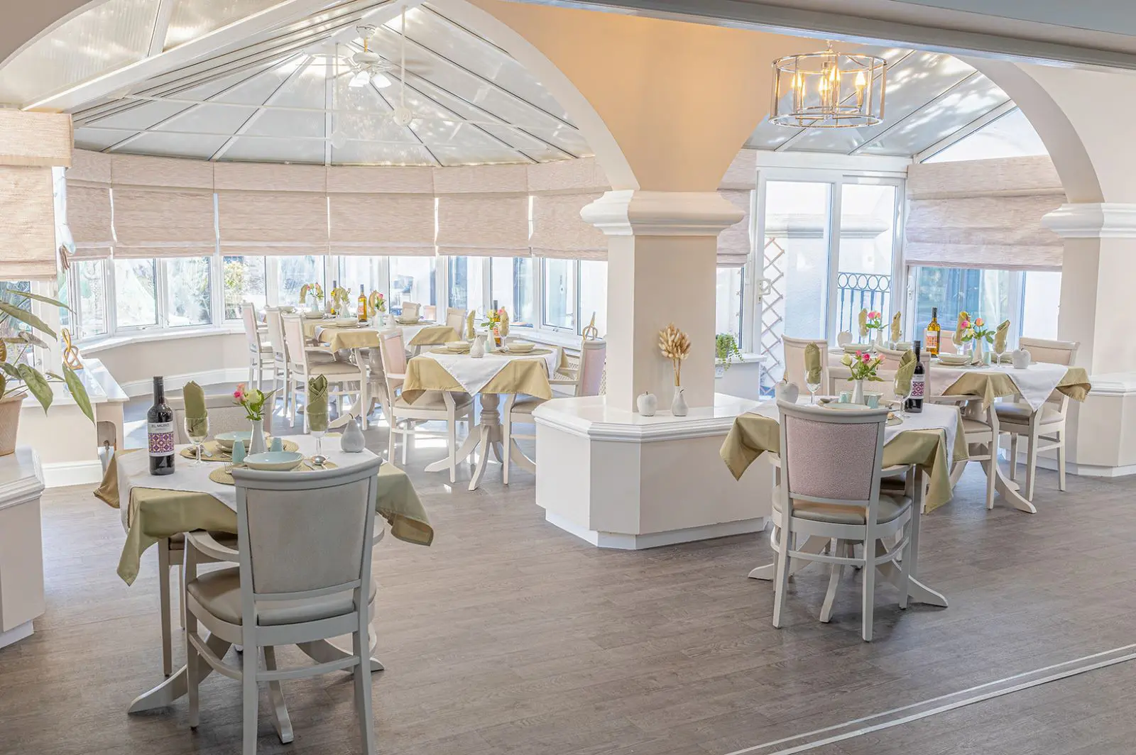 Dining room of Magna care home in Wimborne, Dorset