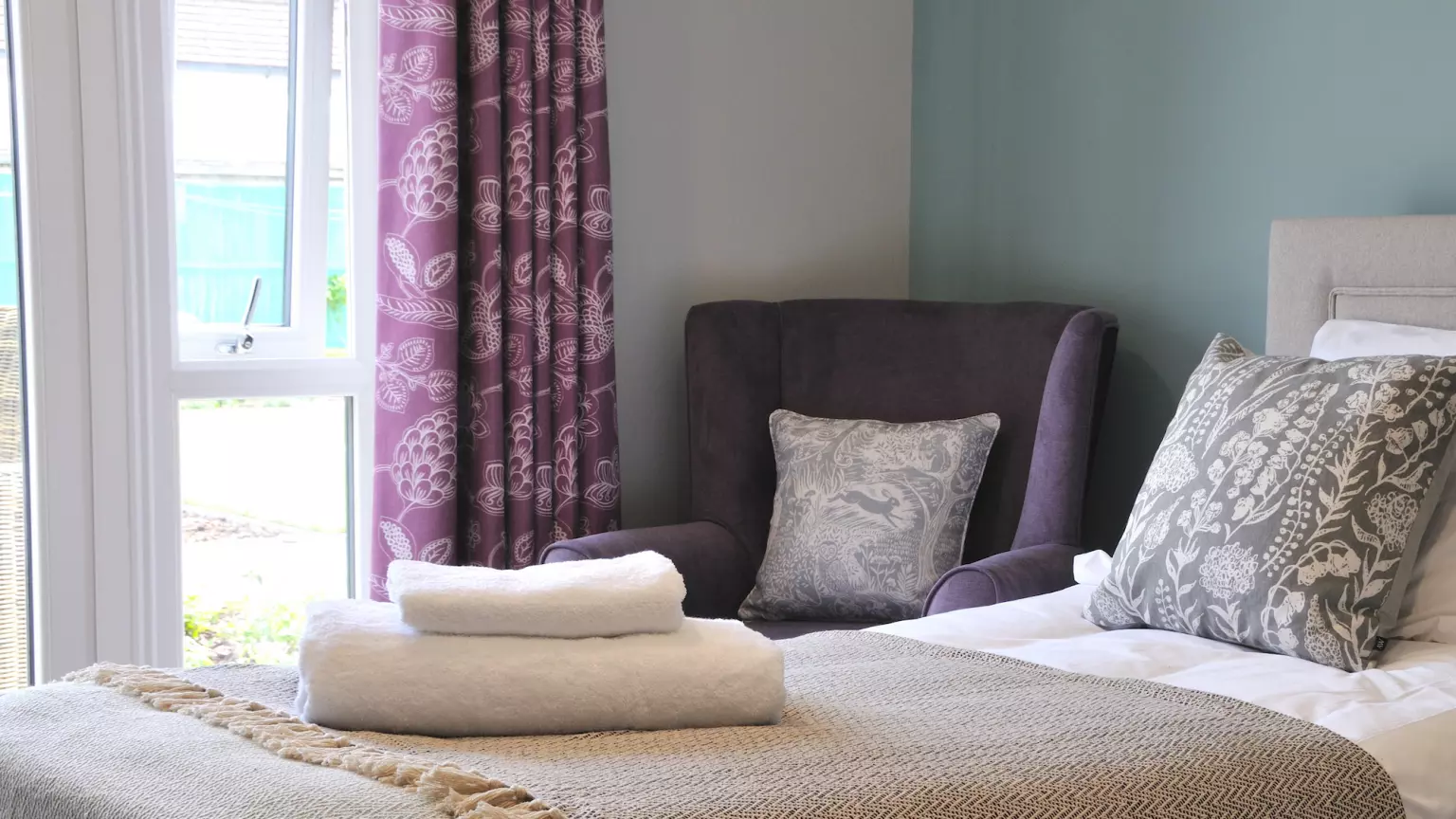 Bedroom of Mantels Court care home in Biggleswade, Bedfordshire