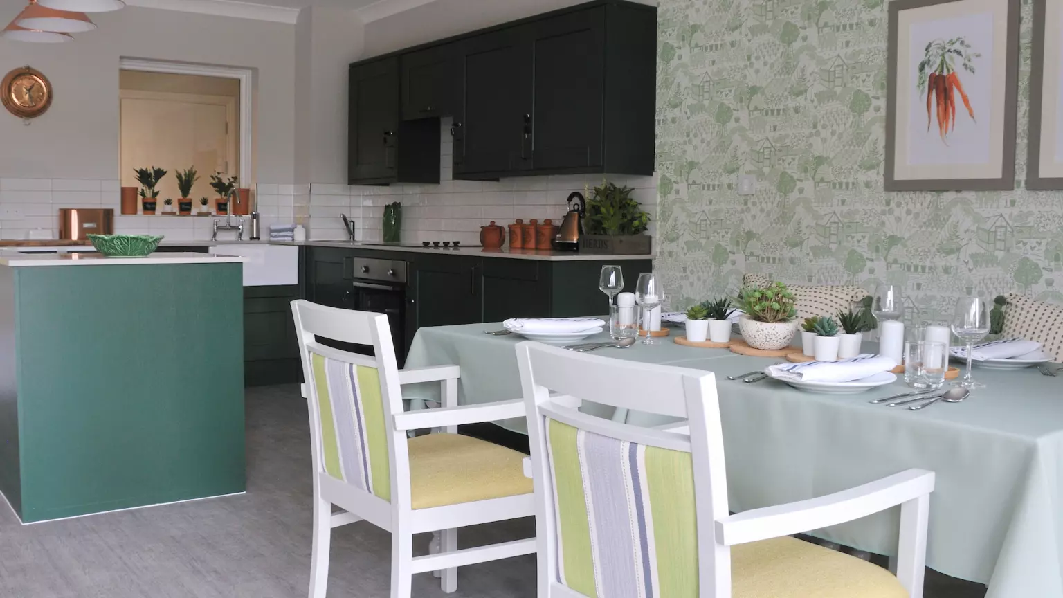 Dining room of Mantels Court care home in Biggleswade, Bedfordshire