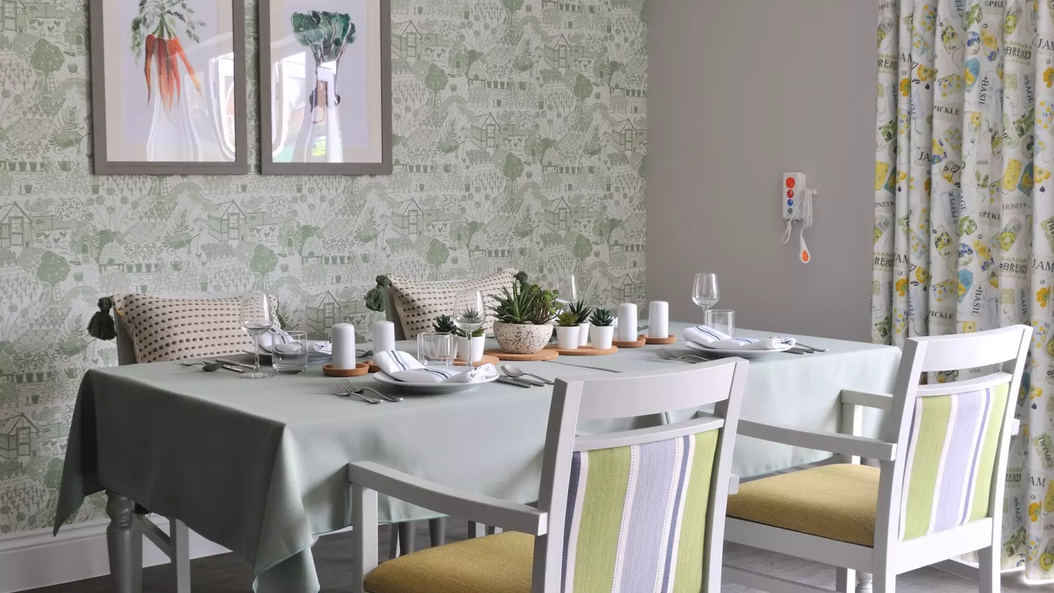 Dining room of Mantels Court care home in Biggleswade, Bedfordshire