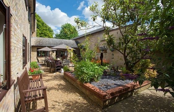 Garden at Maycroft Care Home in Royston, North Hertfordshire