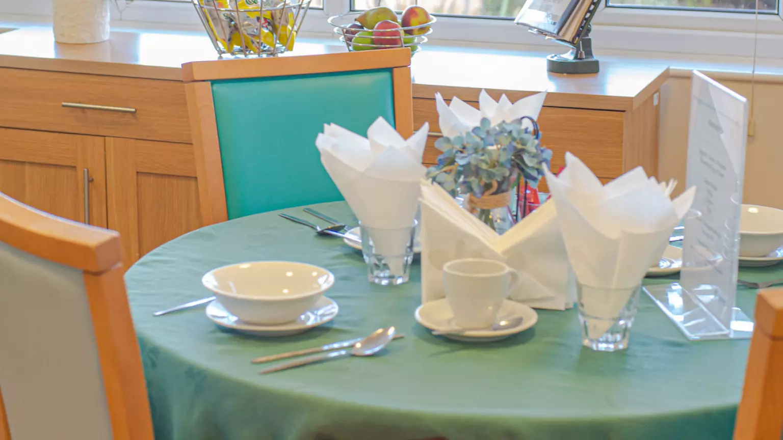 Dining area of Mayfair Lodge care home in Watkins Rise, Hertfordshire