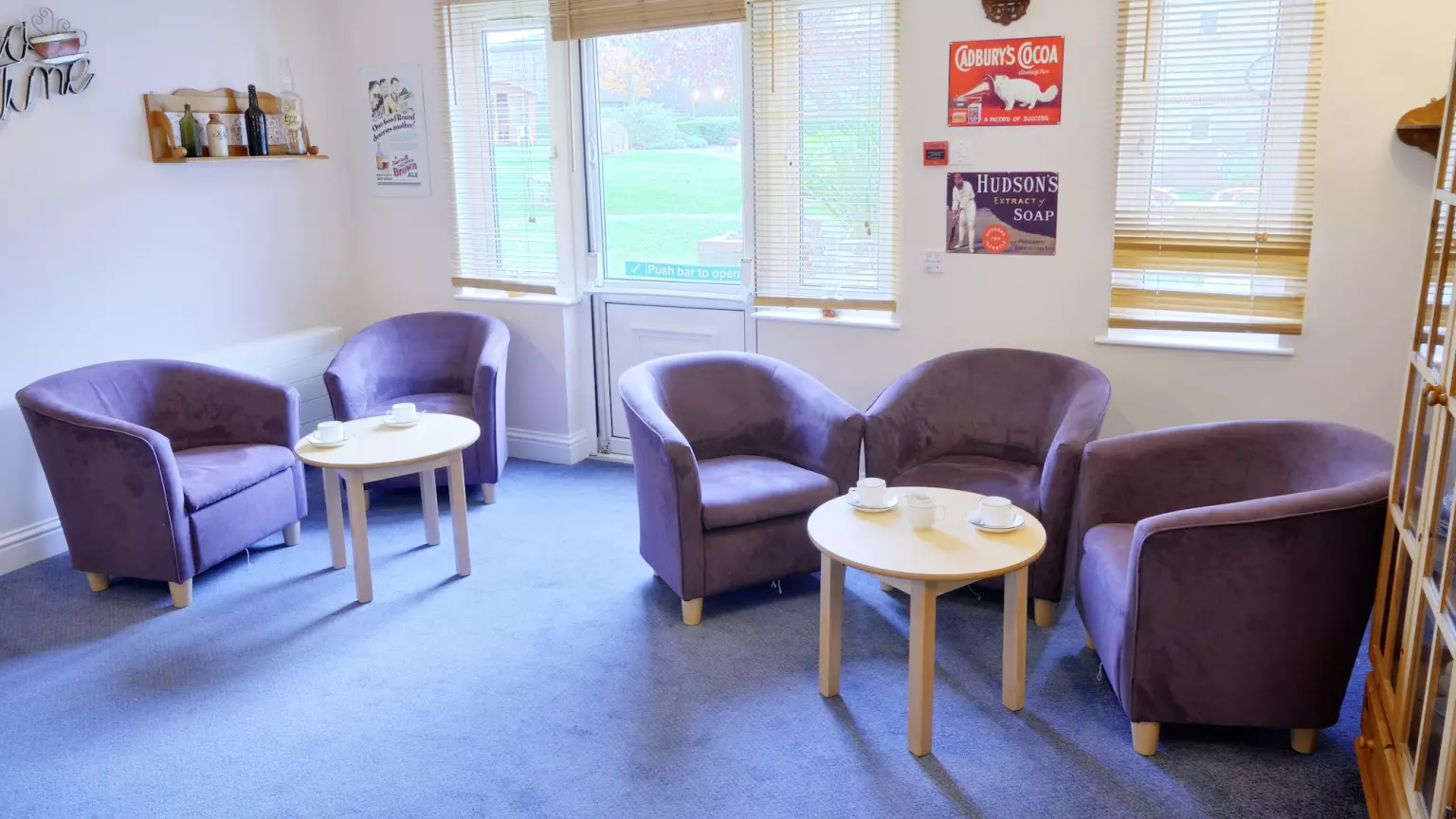 Lounge of Mayfair Lodge care home in Watkins Rise, Hertfordshire