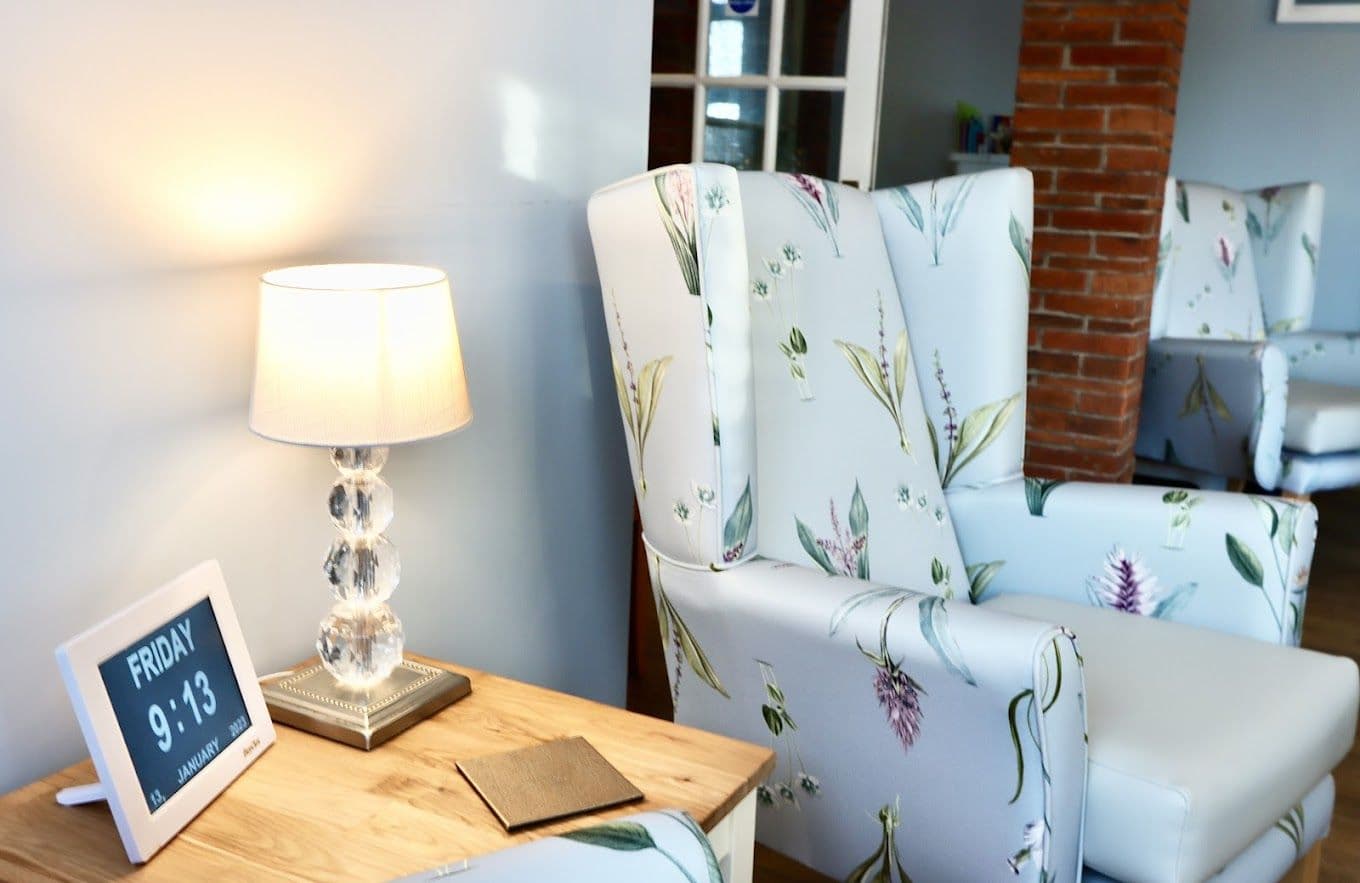 Lounge of Meadowcroft care home in Shoreham-on-Sea