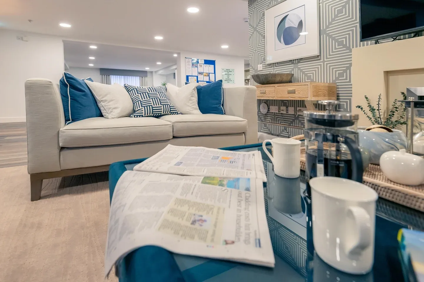 Communal Lounge at Monumnet Place Retirement Development in Salisbury, Wiltshire