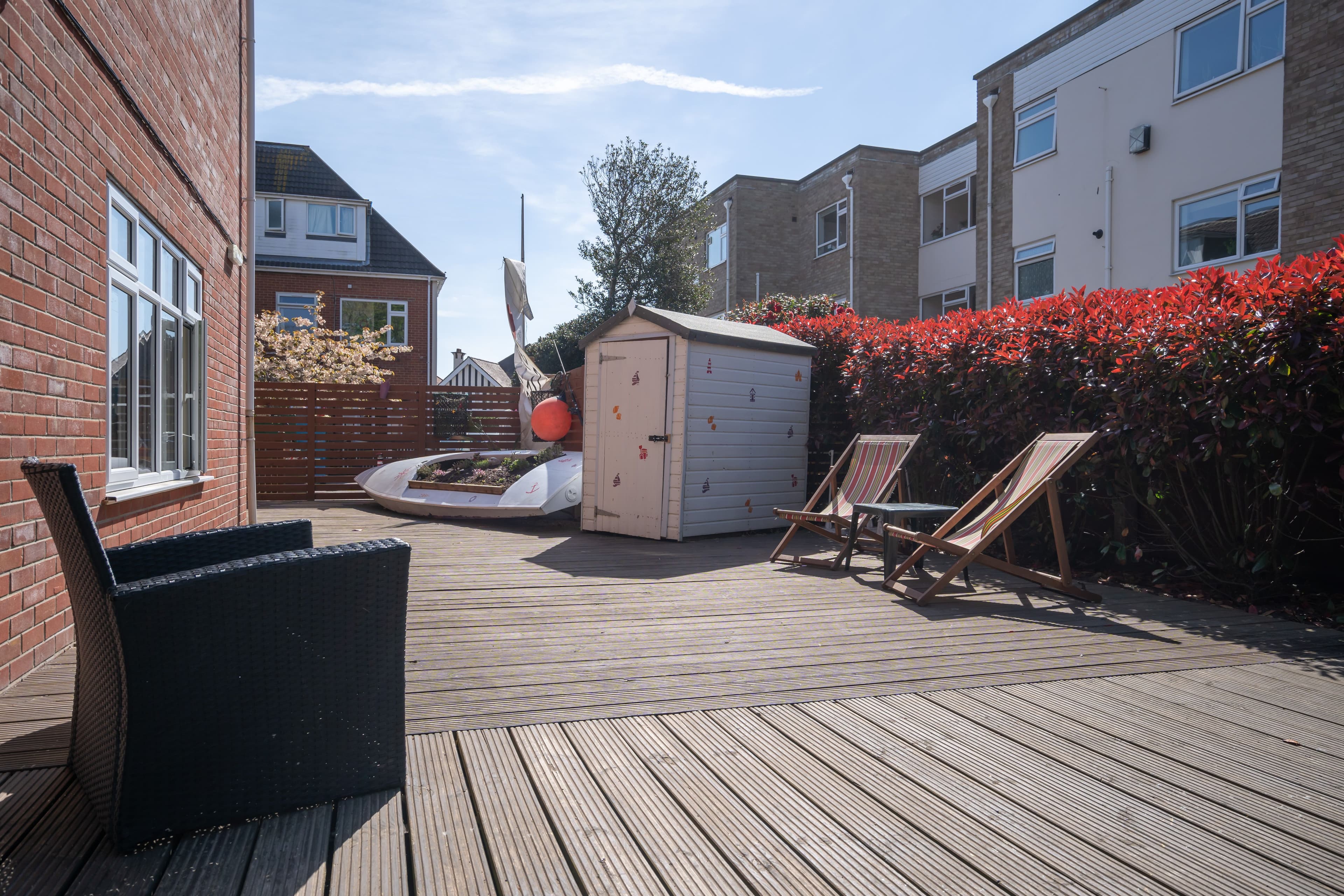 Garden of Seabourne House care home in Southbourne, Dorset 