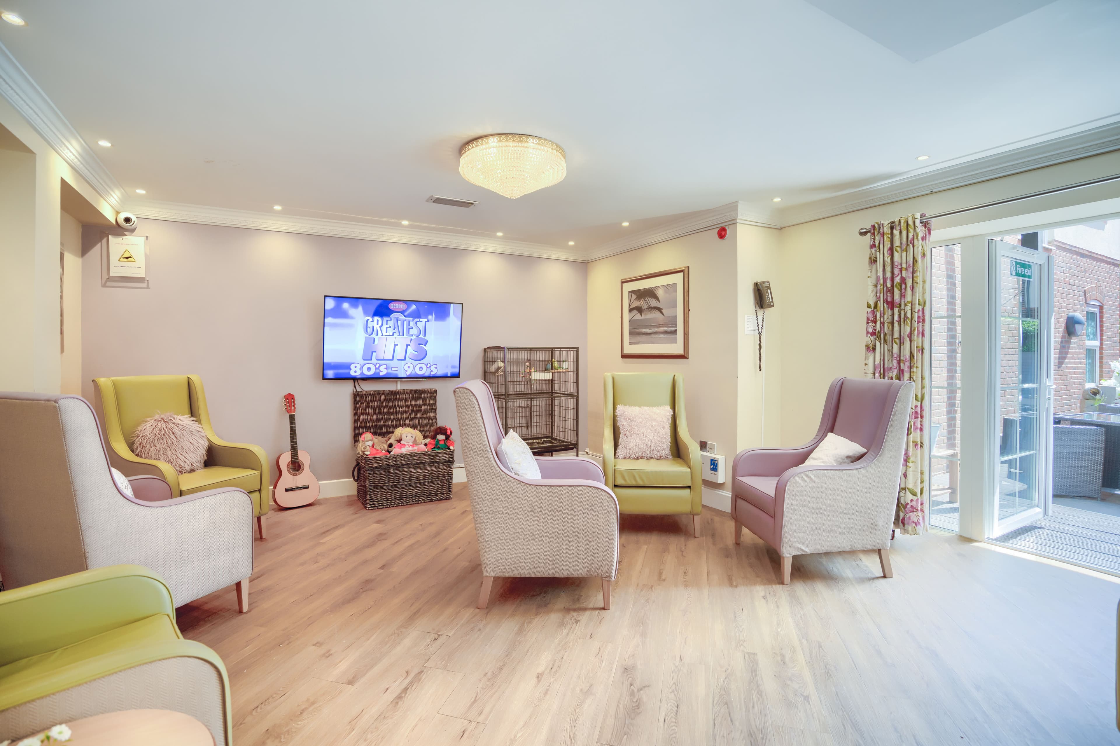 Lounge of Aranlow House Care Home in Poole, Dorset