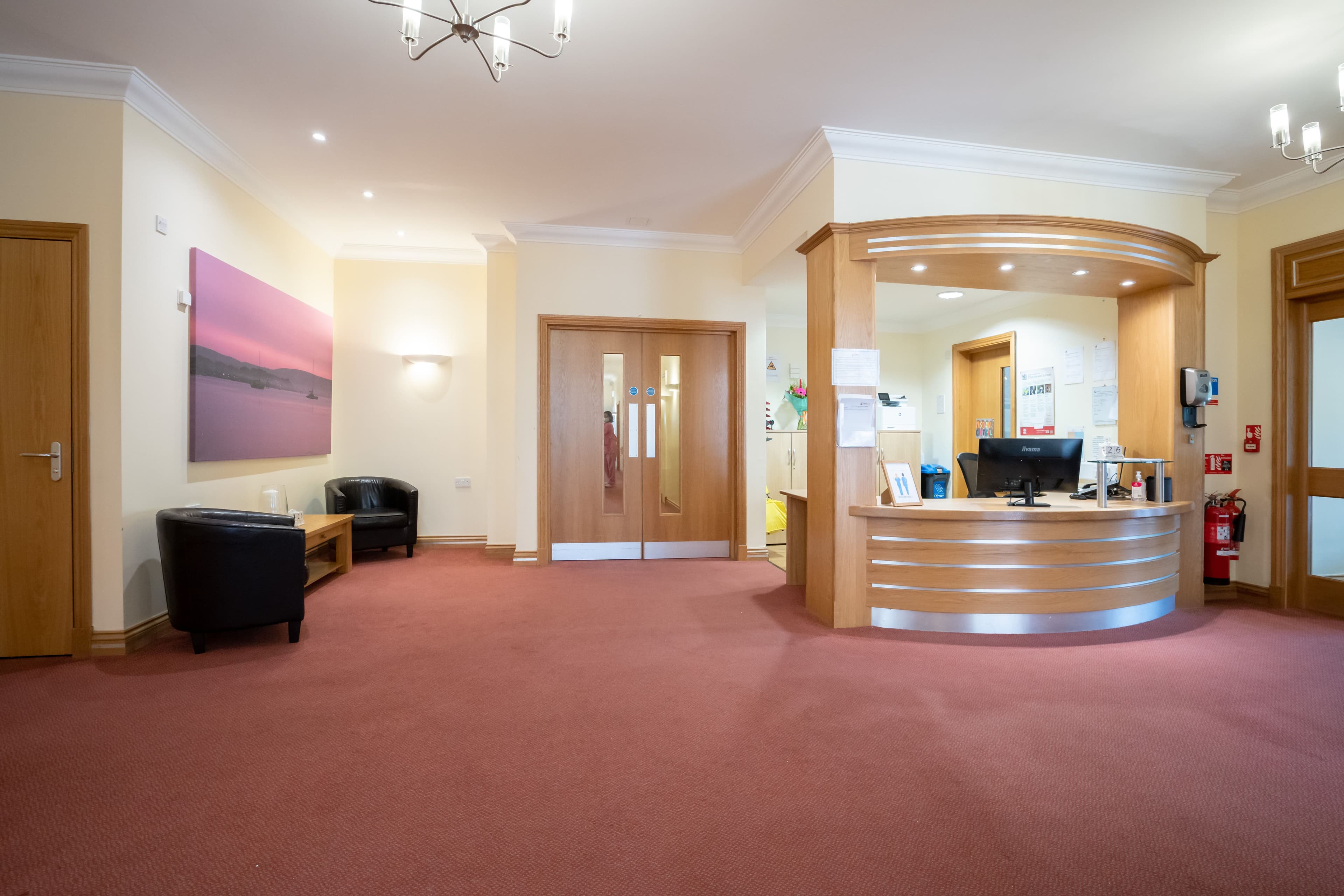 Reception of Branksome Park care home in Poole, Dorset