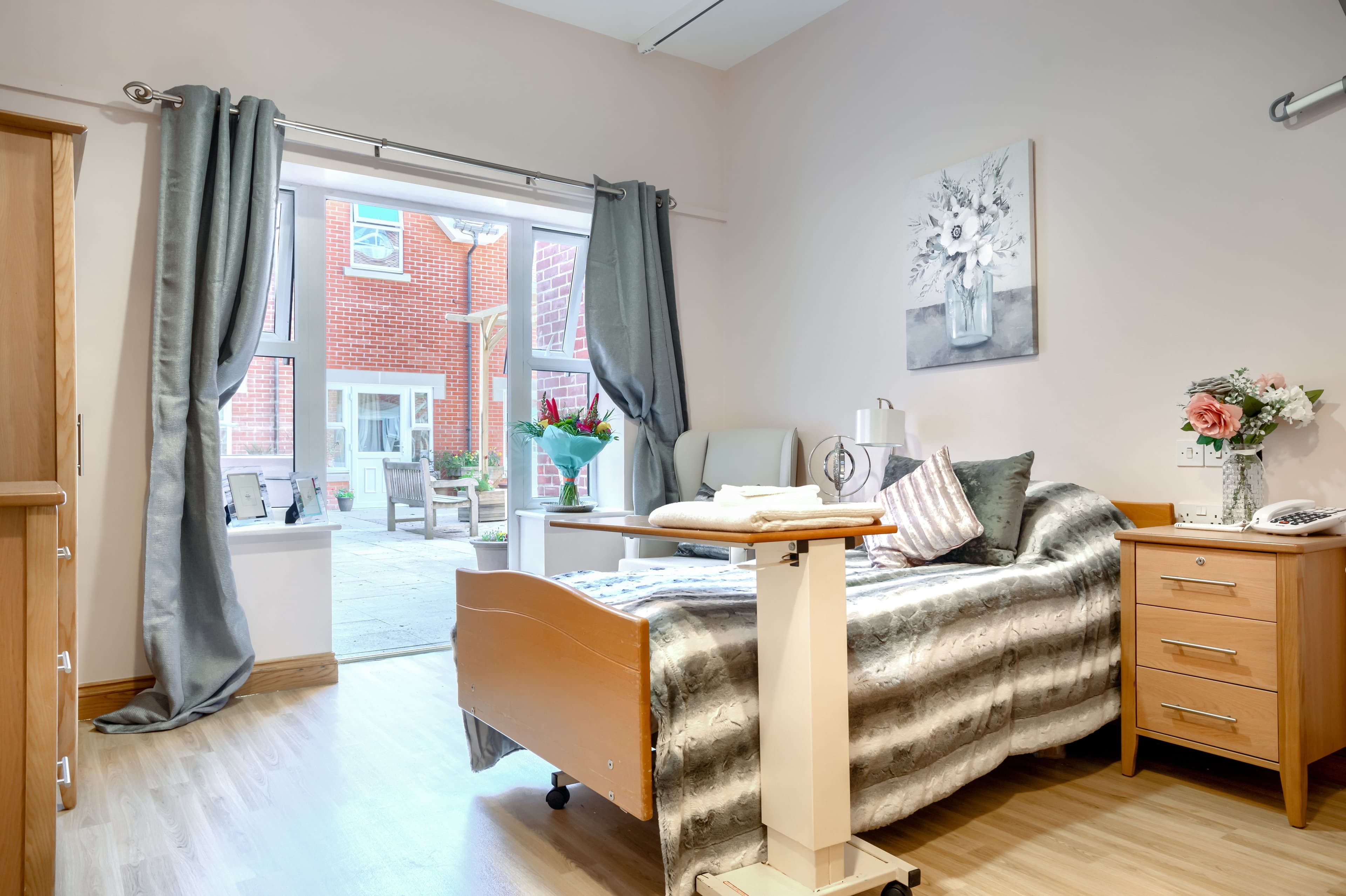 Bedroom of Branksome Park care home in Poole, Dorset