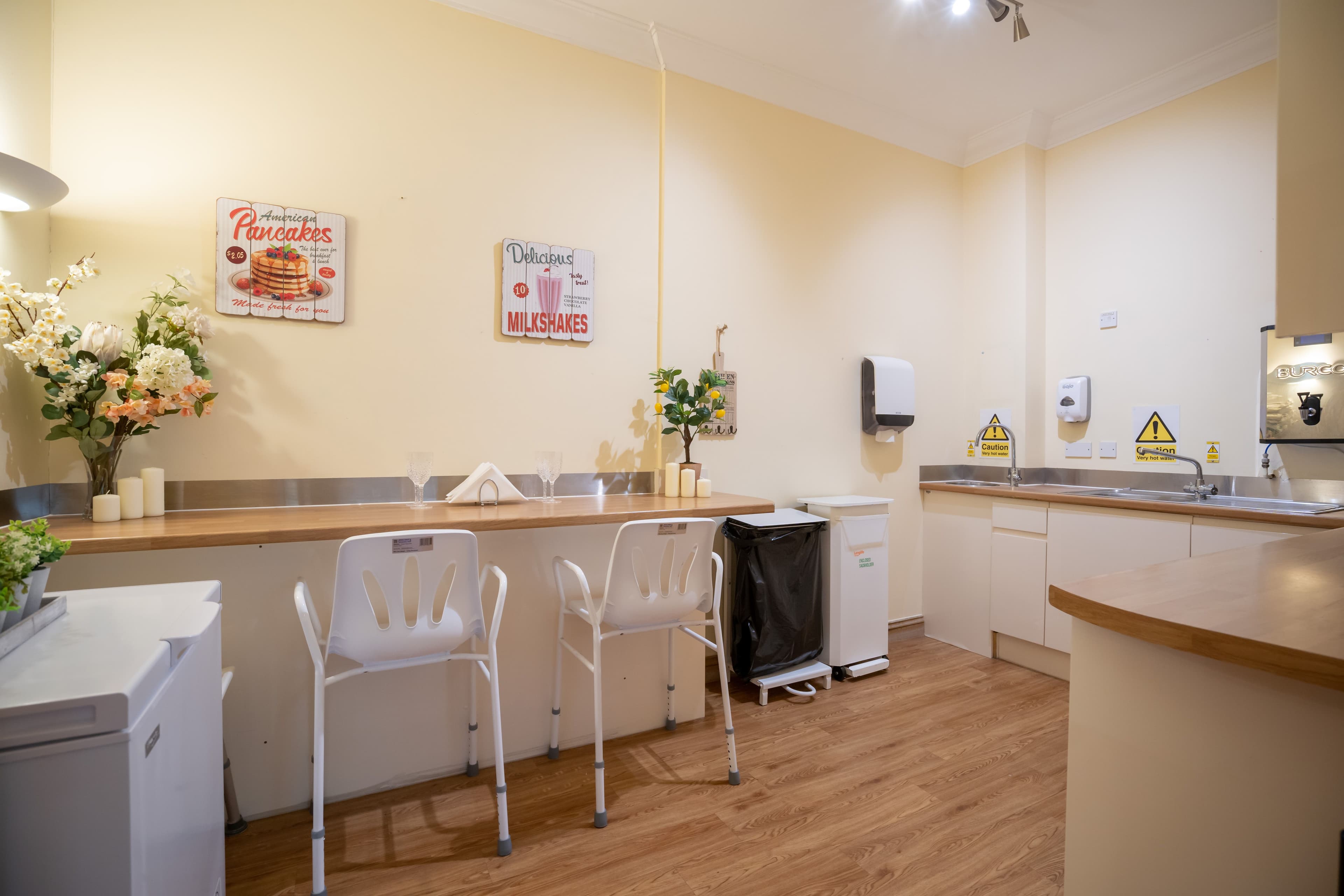 Kitchen of Branksome Park care home in Poole, Dorset