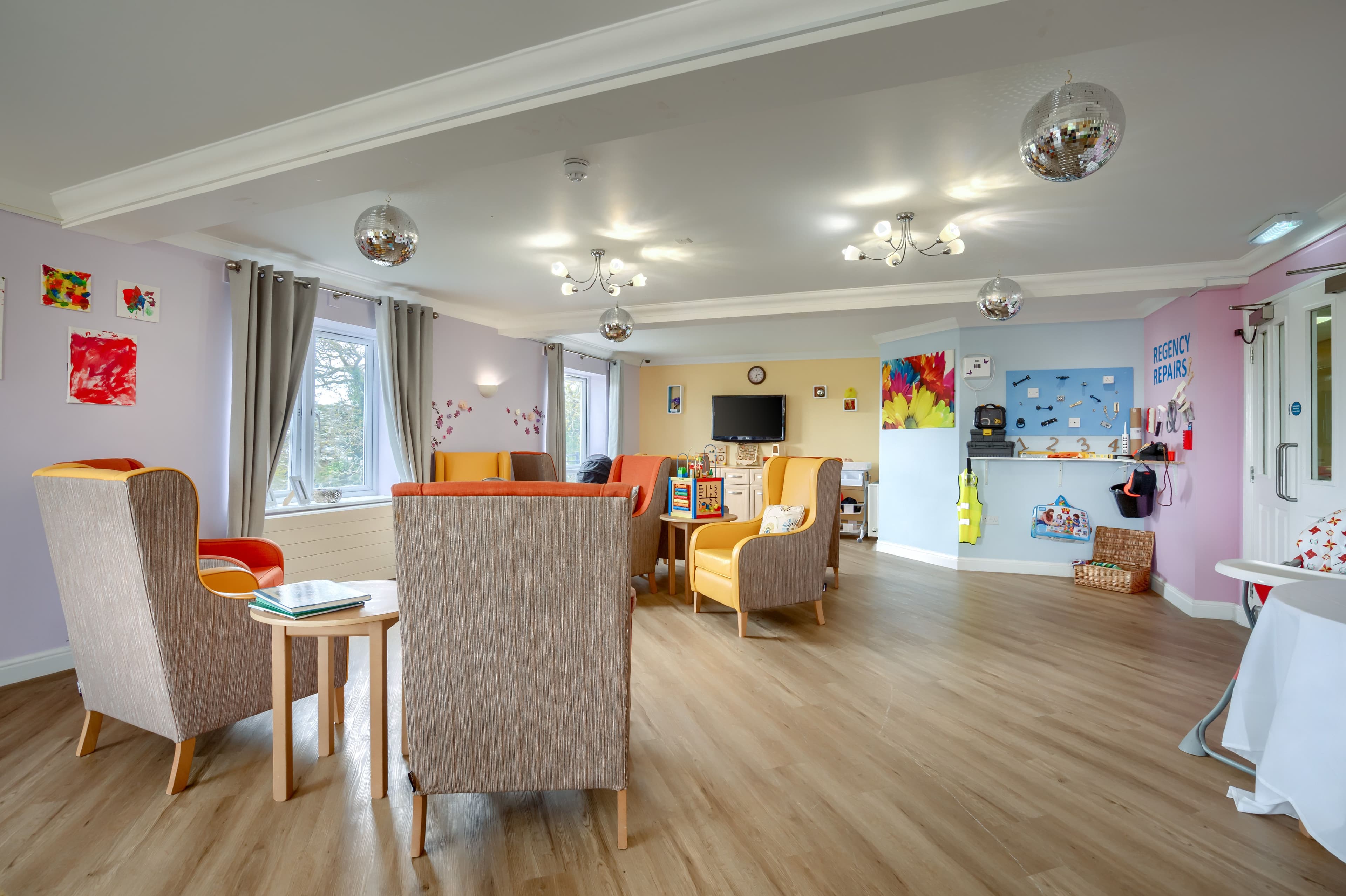 Lounge of Regency Manor Care Home in Poole, Dorset