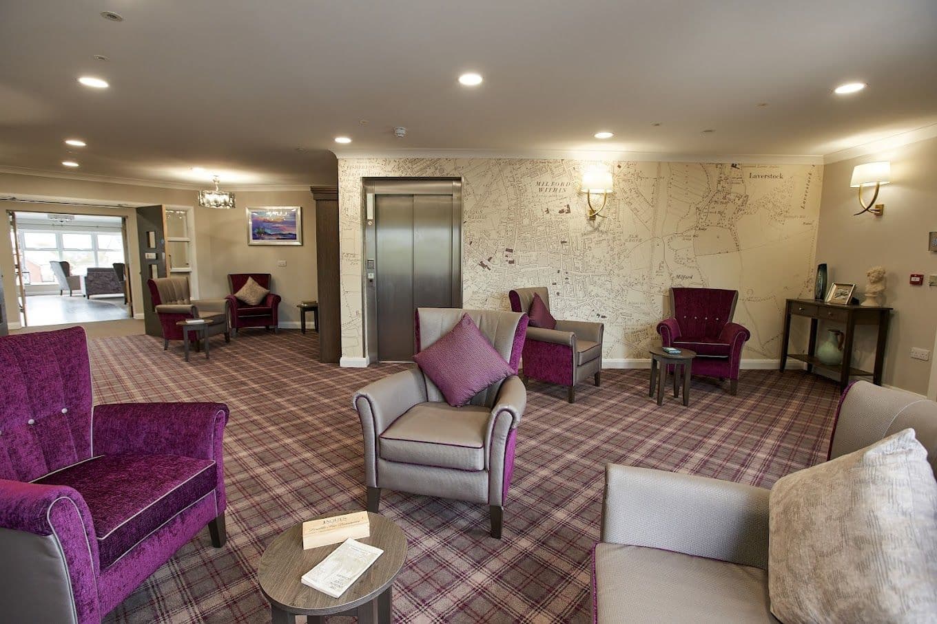 Lounge of Nodens Manor care home in Lydney, Gloucestershire