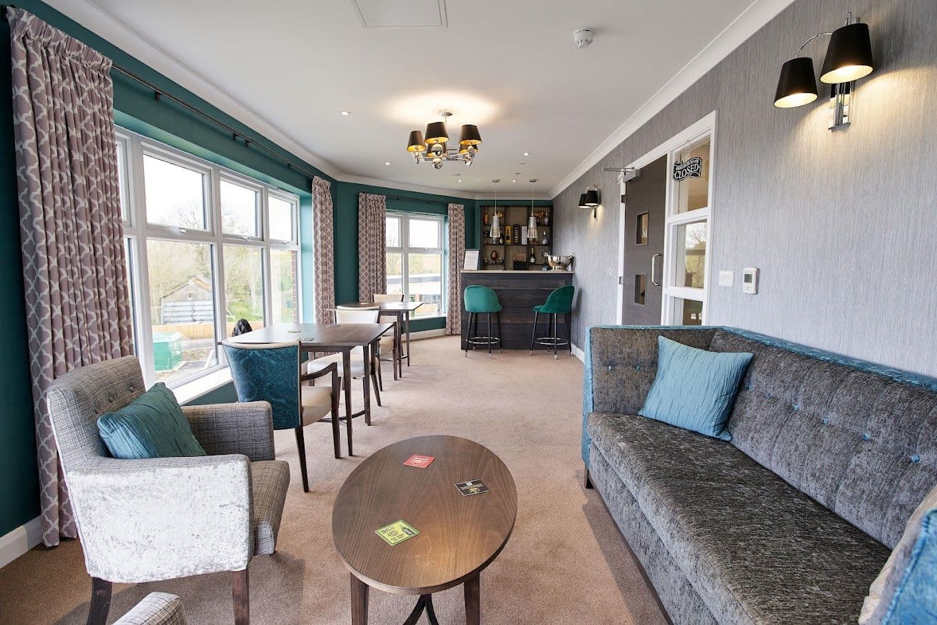 Lounge of Nodens Manor care home in Lydney, Gloucestershire