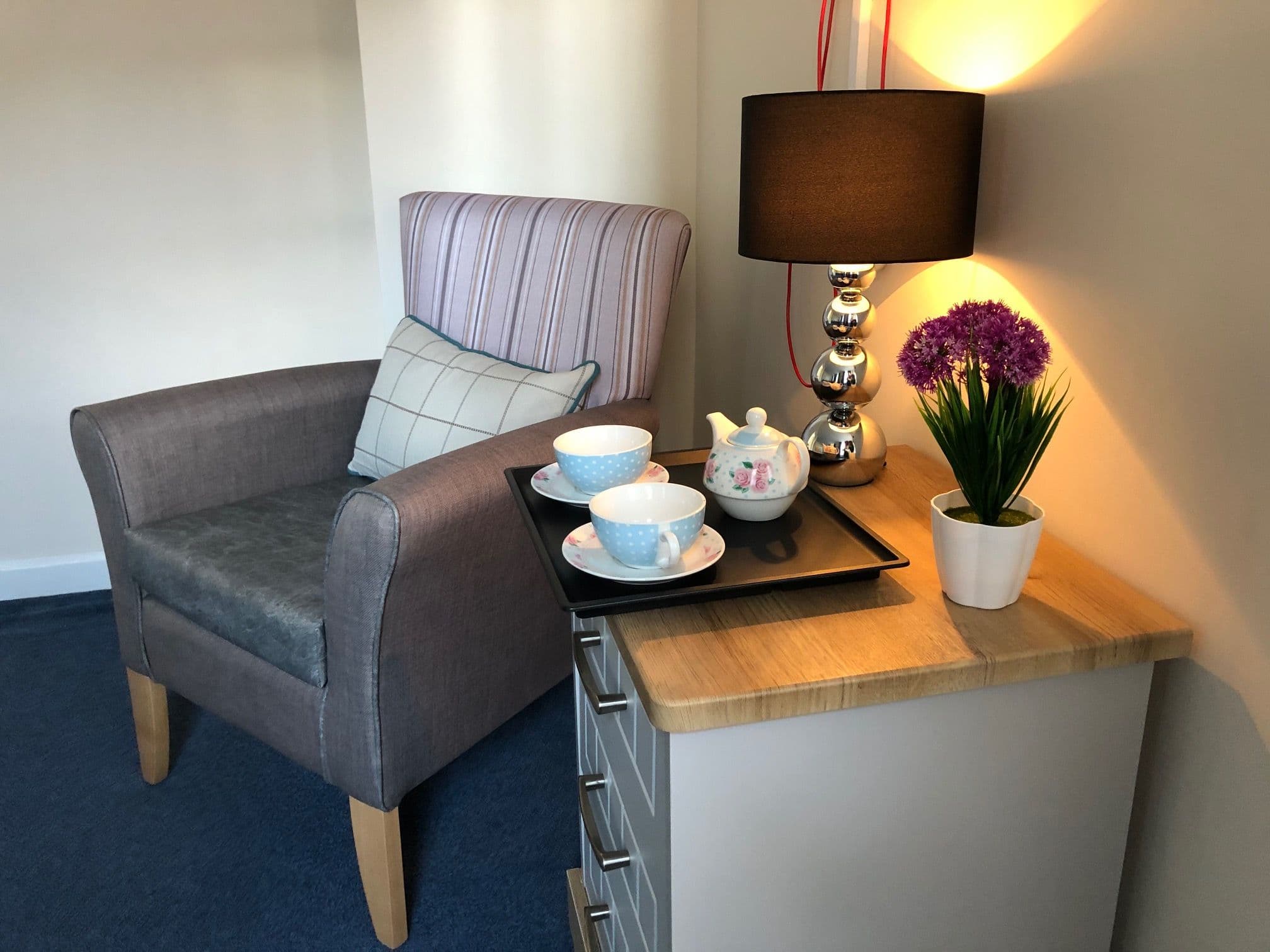 Bedroom area of Northleach Court care home in Cheltenham, Gloucestershire