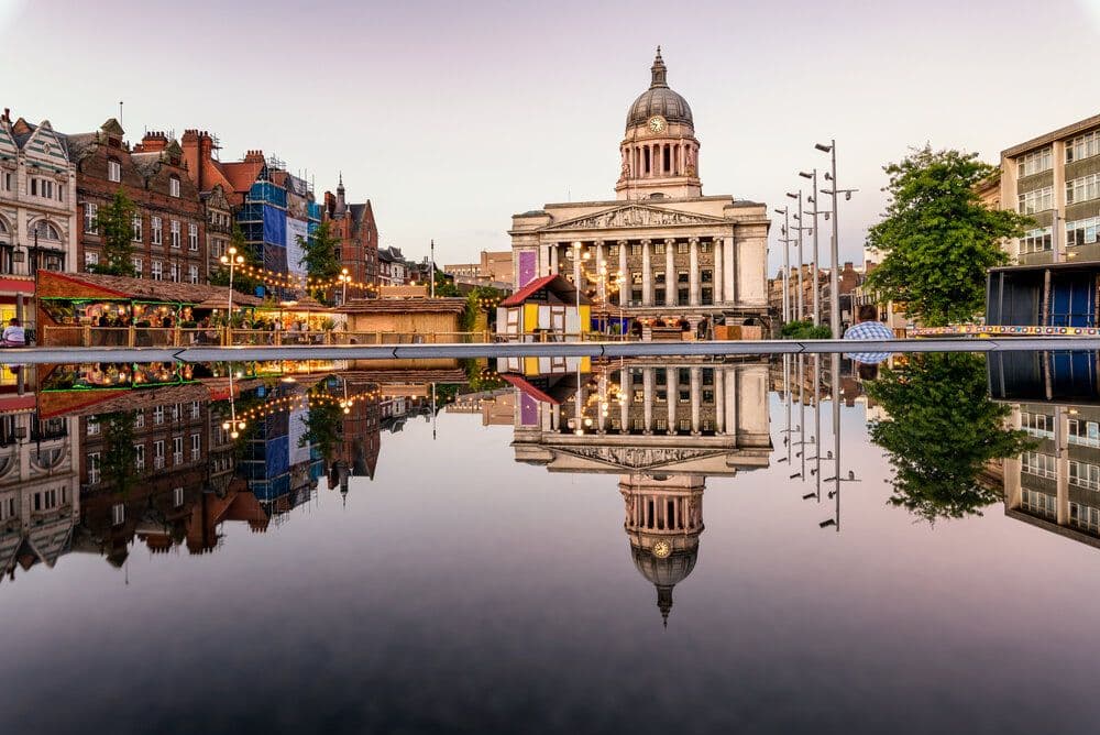 The market and fountain in Nottingham