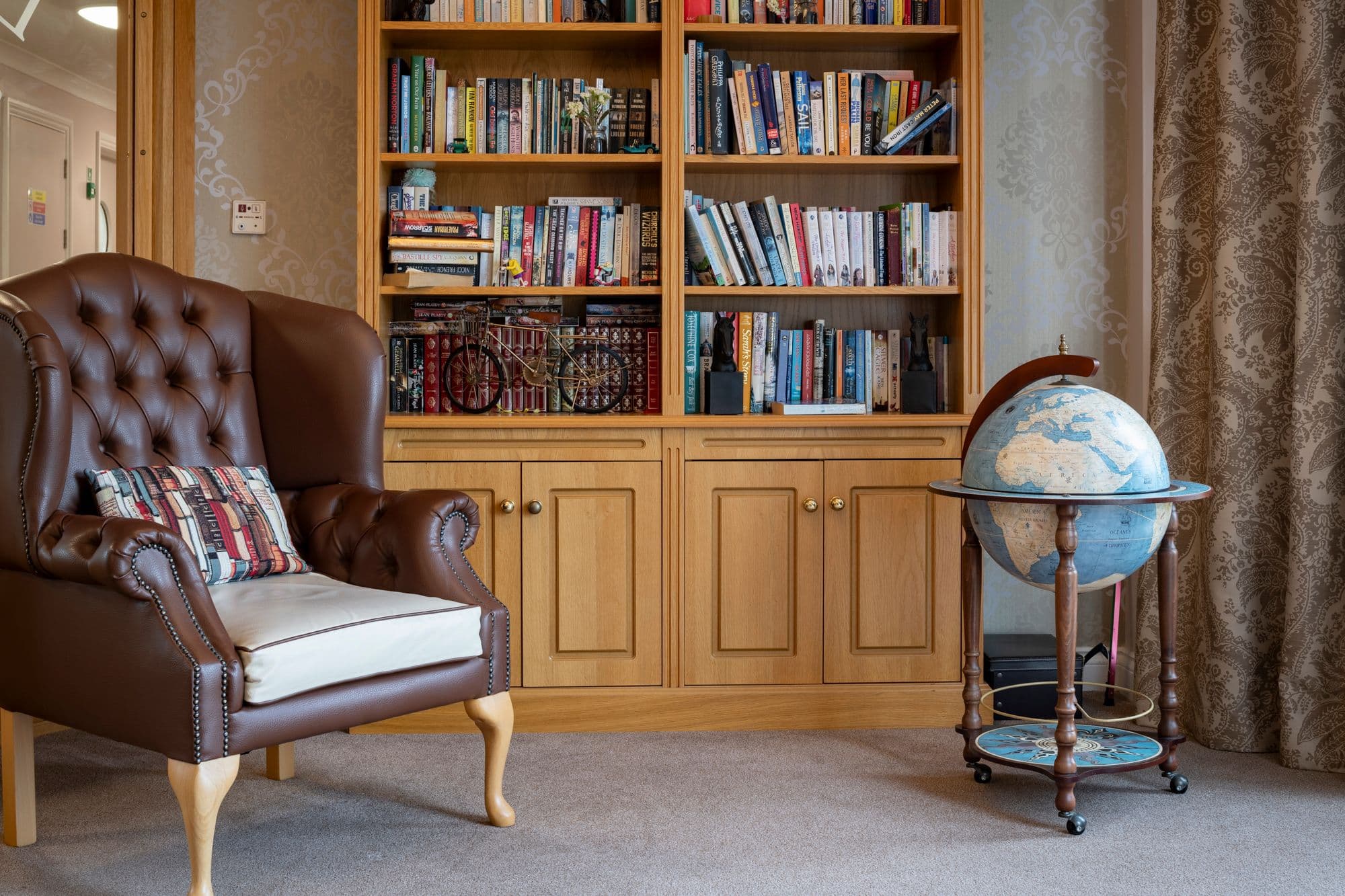 Library at Goodson Lodge in Care Home in Trowbridge, Wiltshire