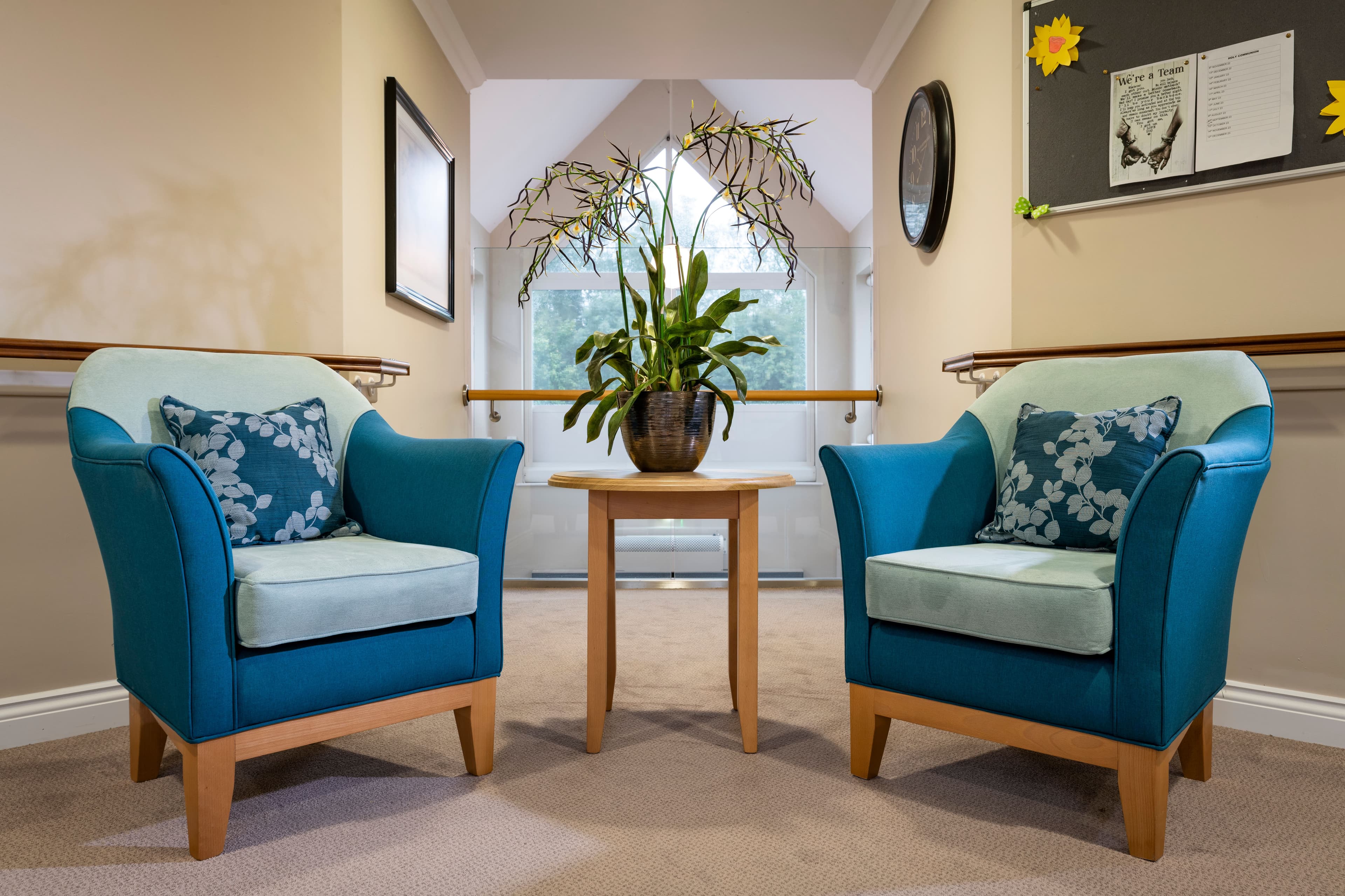 Communal area at The Lakes Care Home in Cirencester, Cotsworld