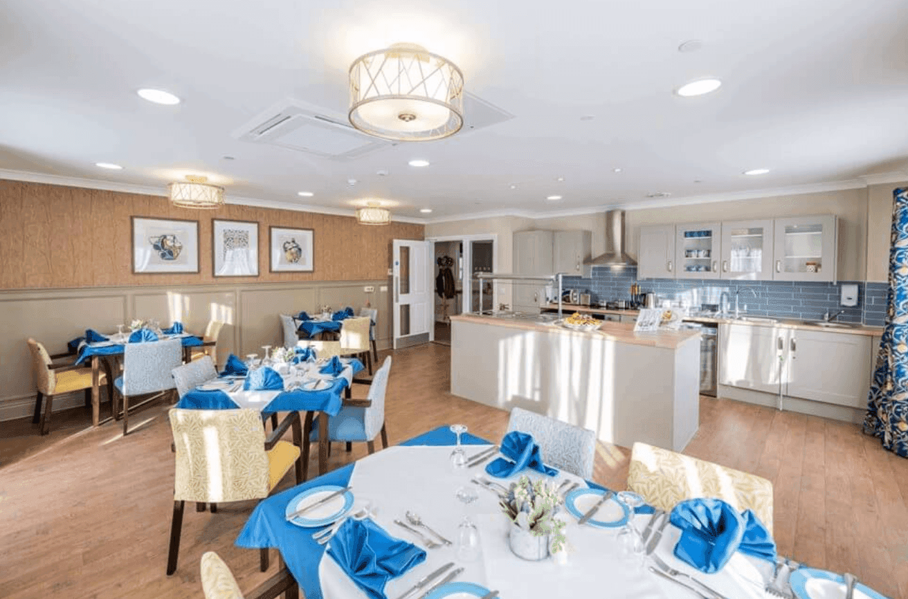 Dining Room at Oak Hill Mews Care Home in Market Harborough, Leicester