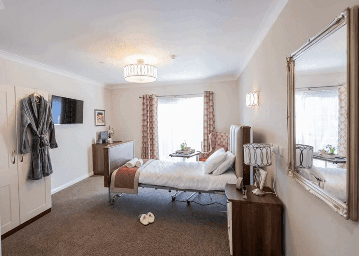 Bedroom at Oak Hill Mews Care Home in Market Harborough, Leicester