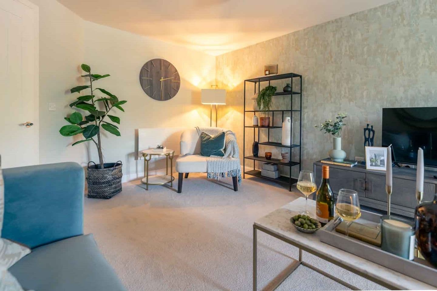 Living Room at Oakingham Place Retirement Development in Wokingham, Berkshire