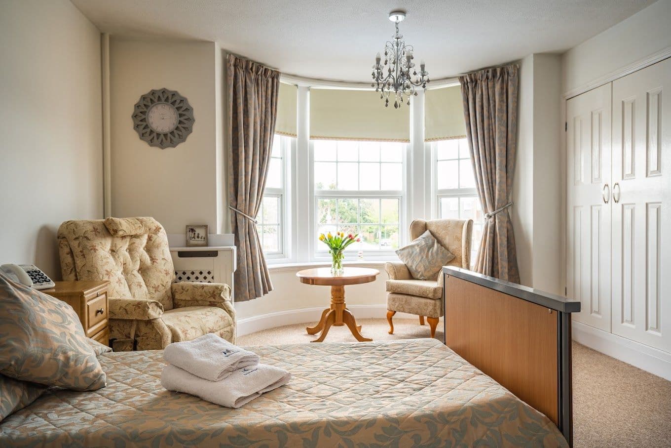 Bedroom of Oakland Grange care home in Littlehampton