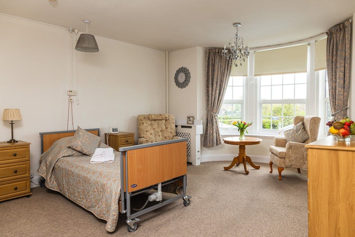 Bedroom of Oakland Grange care home in Littlehampton