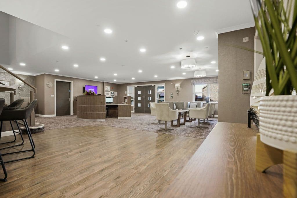 Reception of Pear Tree House care home in Preston, Lancashire