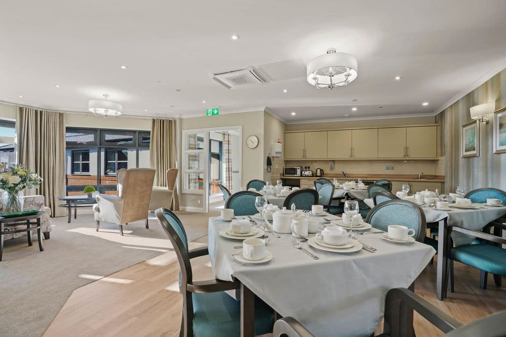 Dining area of Sid Bailey care home in Brampton, Rotherham