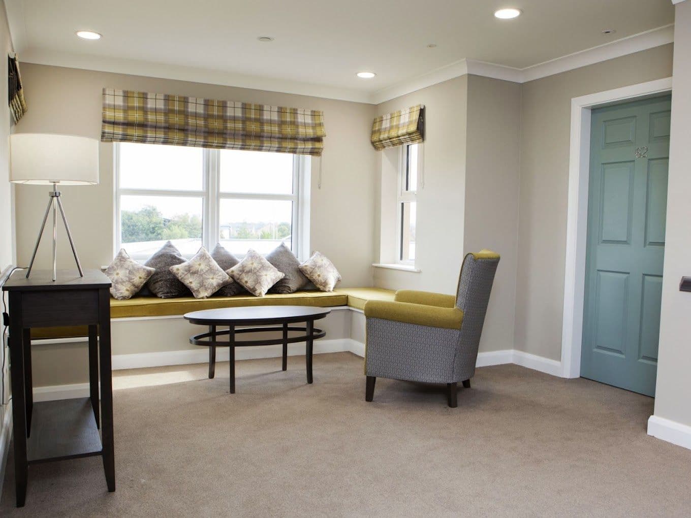 Seating area of Old Sarum Manor care home in Salisbury, Wiltshire