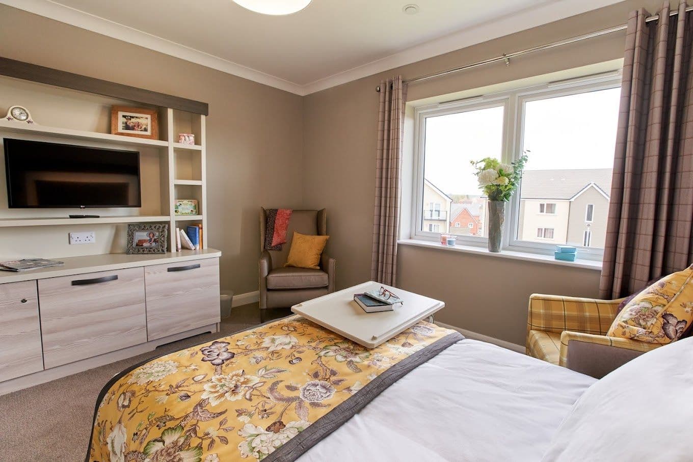 Bedroom of Old Sarum Manor care home in Salisbury, Wiltshire