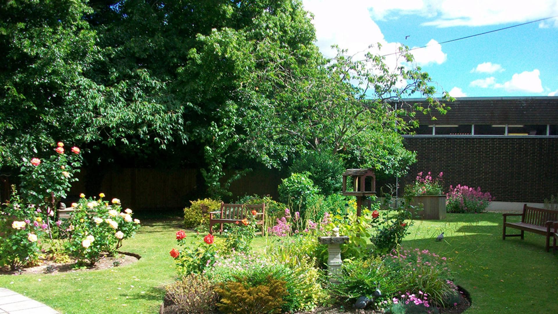 Garden at Willowcroft Care Home in Salisbury, Wiltshire