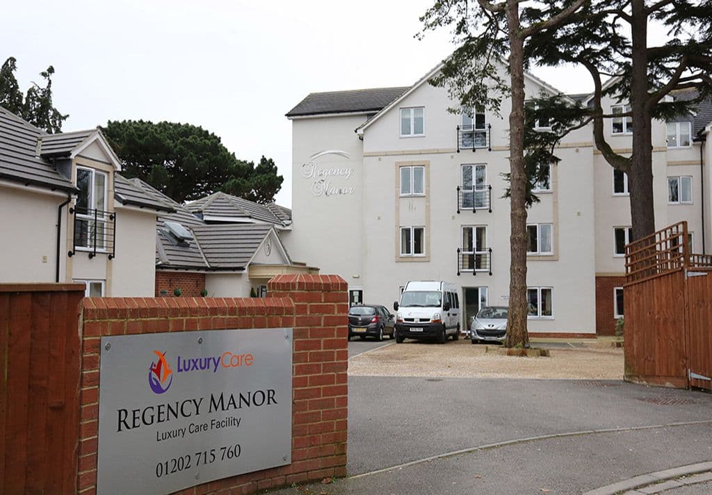 Exterior of Regency Manor Care Home in Poole, Dorset