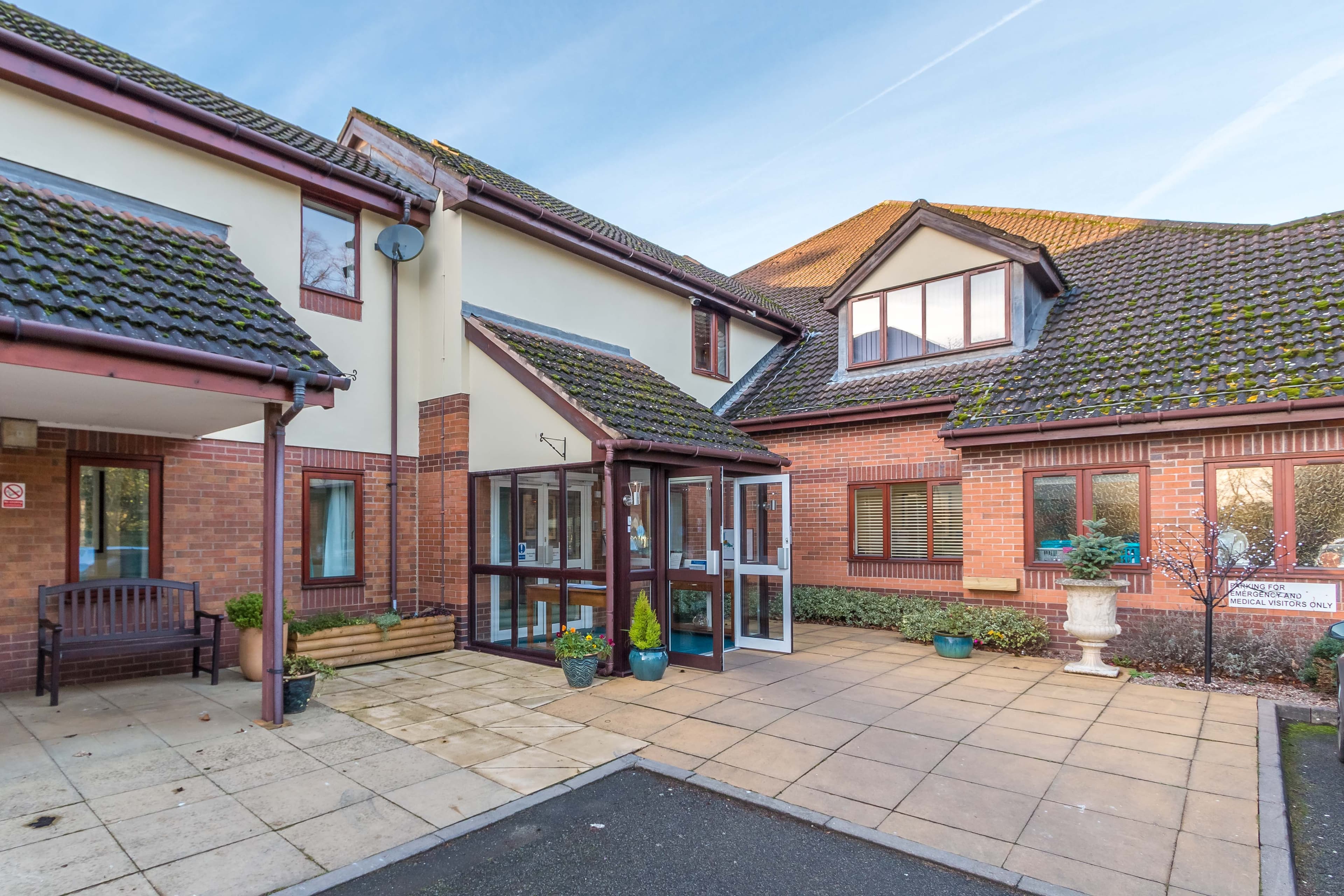 Exterior of Overslade House Care Home in Rugby, Warwickshire