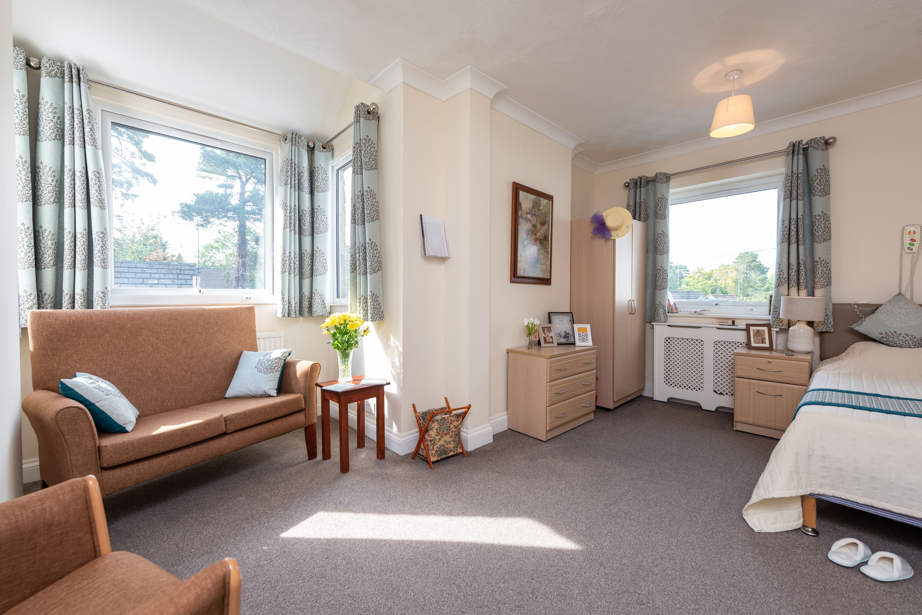 Bedroom of Pinehurst care home in Crowthorne, Berkshire