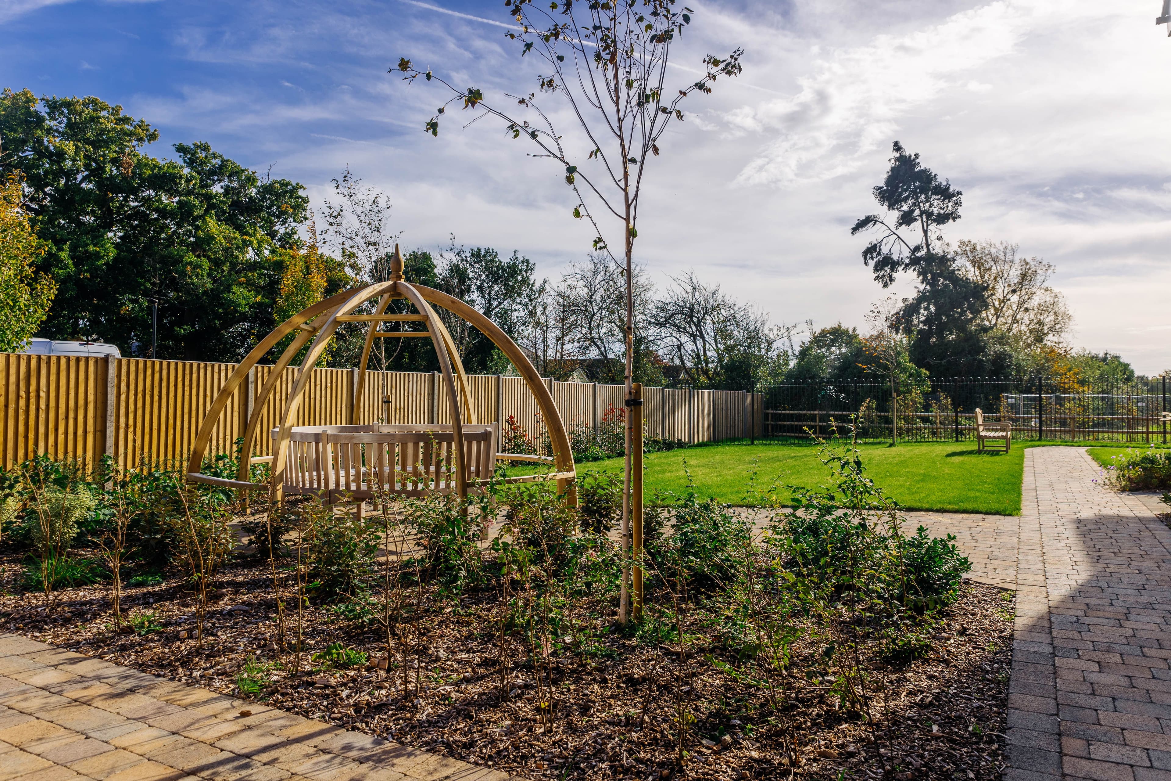 Garden at Parley Place Care Home in Ferndown, Dorset