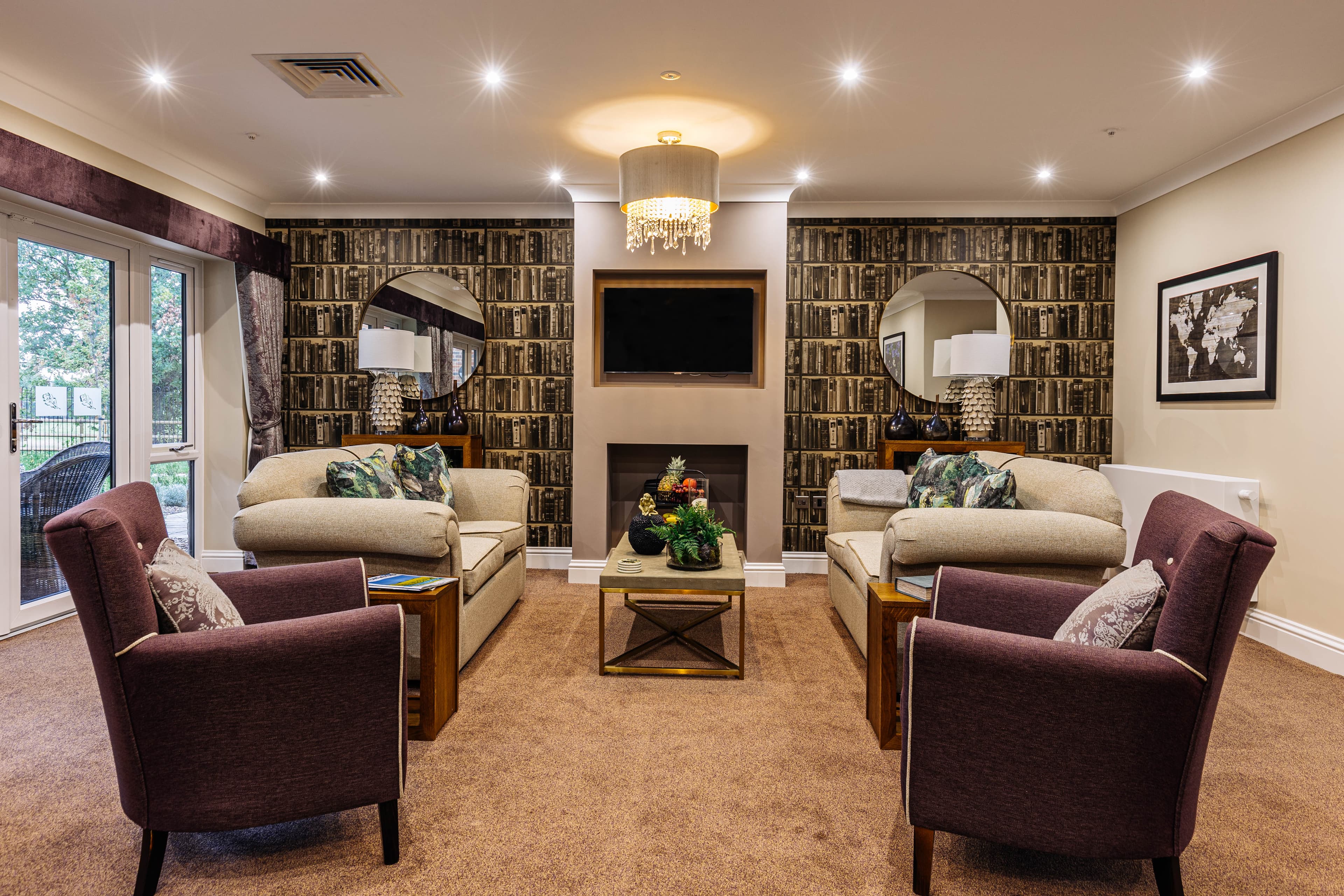 Communal Lounge at Parley Place Care Home in Ferndown, Dorset