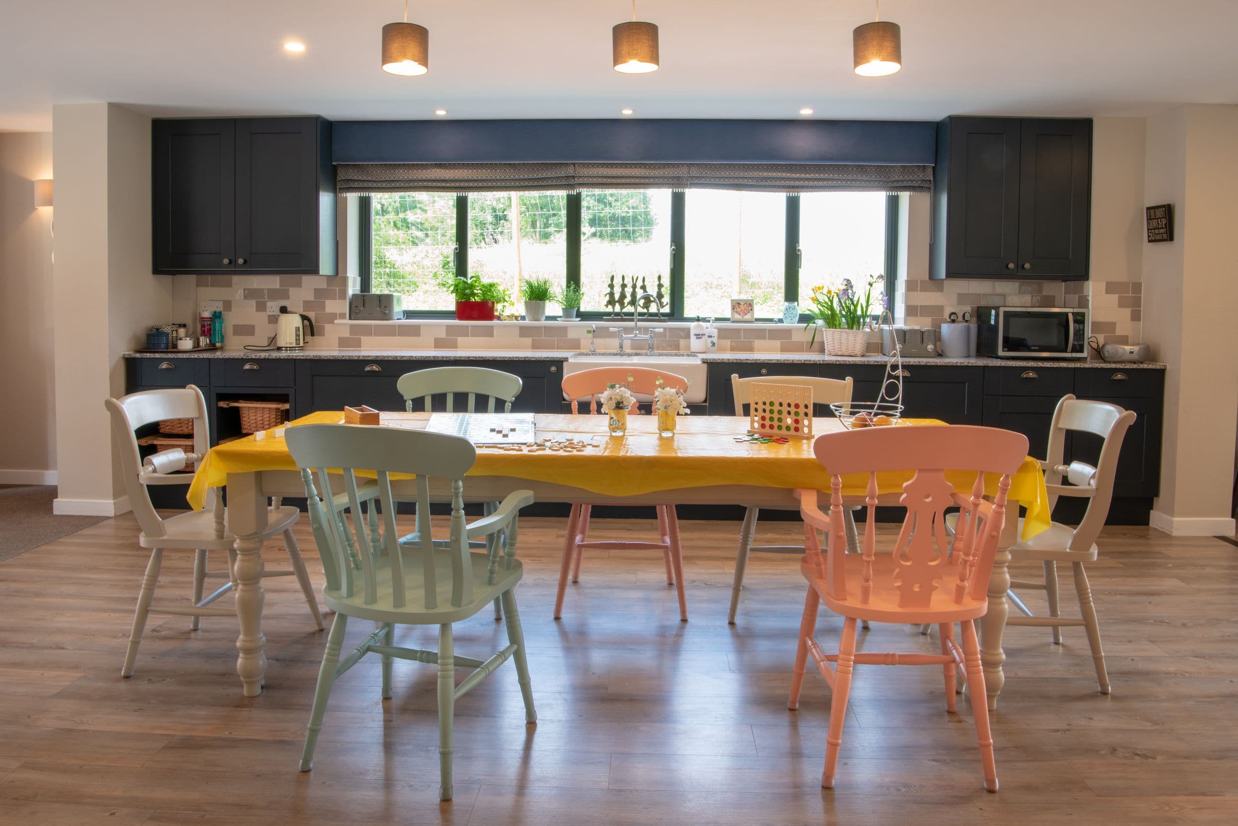 Dining area of Pax Hill EMI Unit in Bentley, Surrey