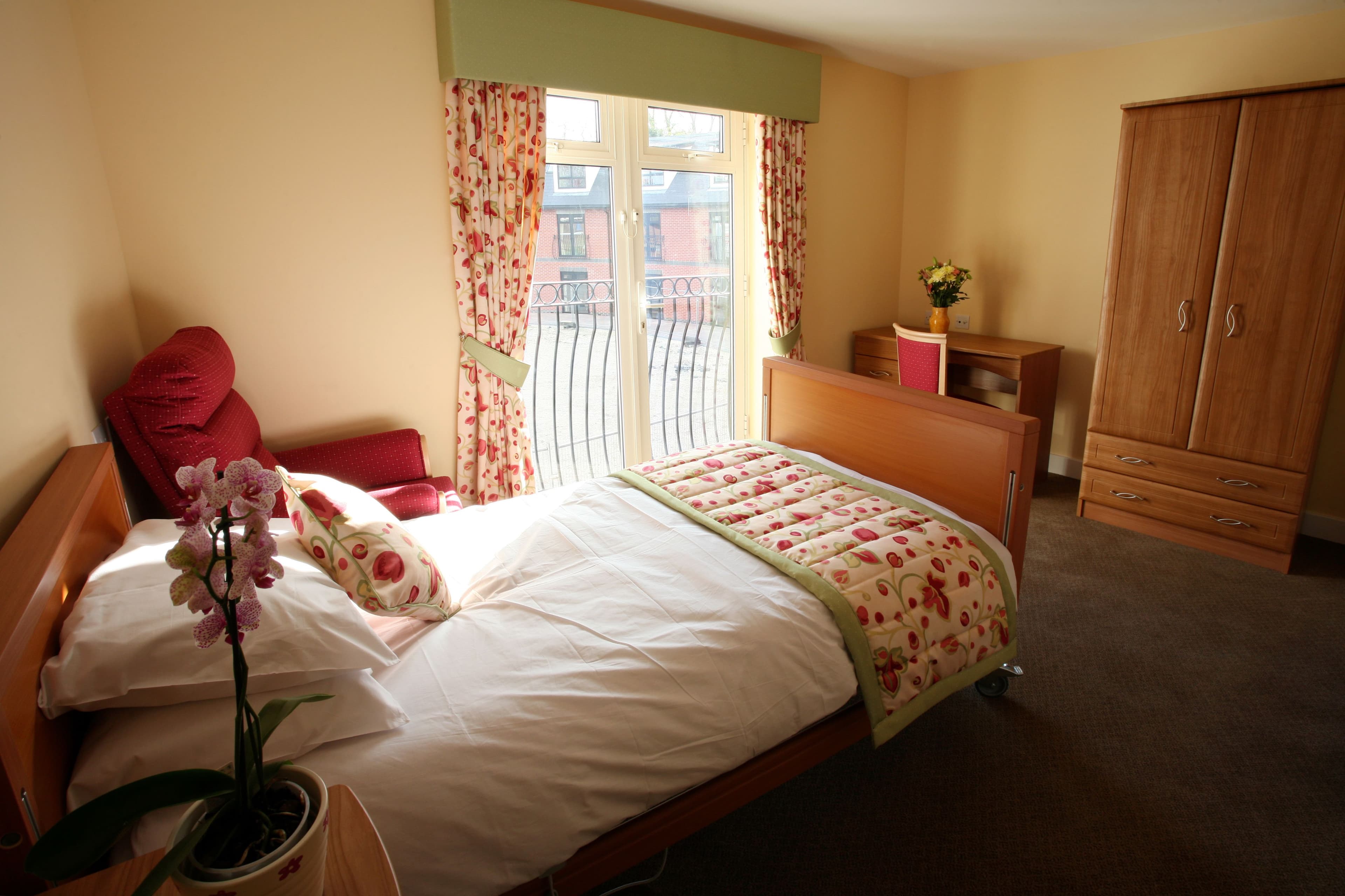 BEdroom of Pax Hill Care Home in Bentley, Surrey