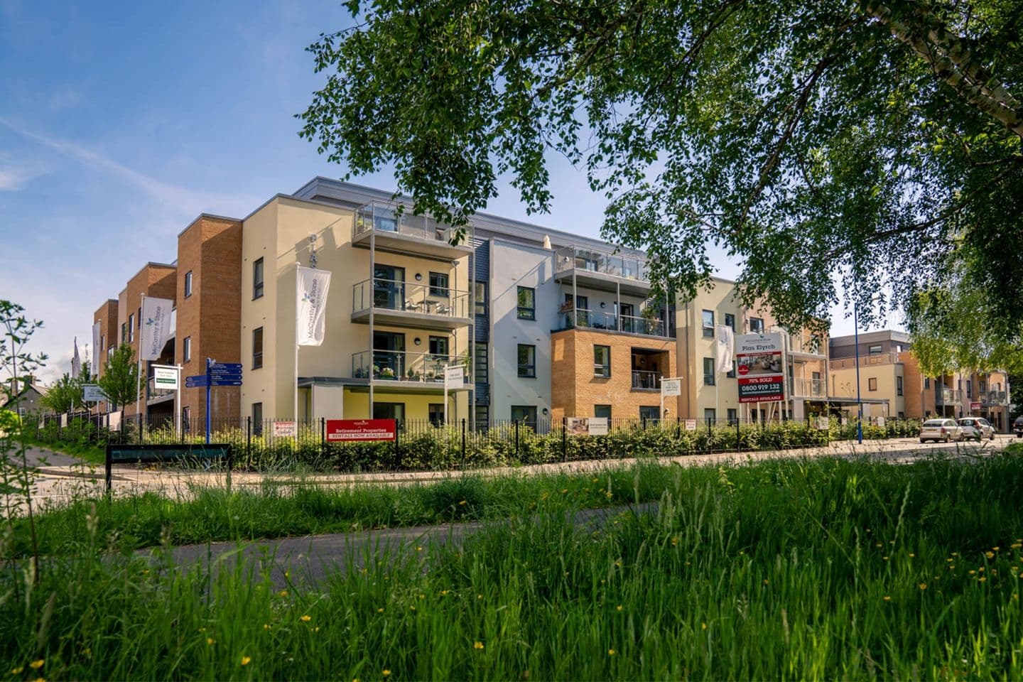 Exterior of Plas Elyrch Retirement Development in Abergavenny, Monmouthshire