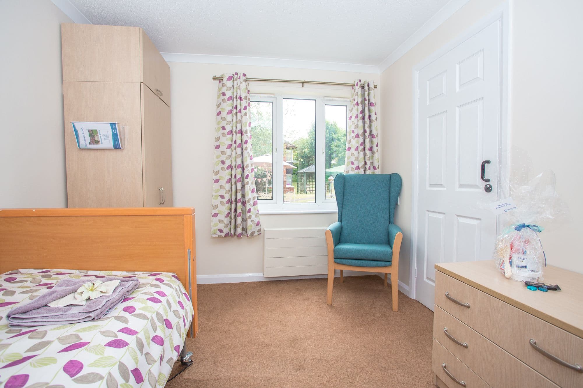 Bedroom at Providence Court care Home in Baldock, Hertfordshire