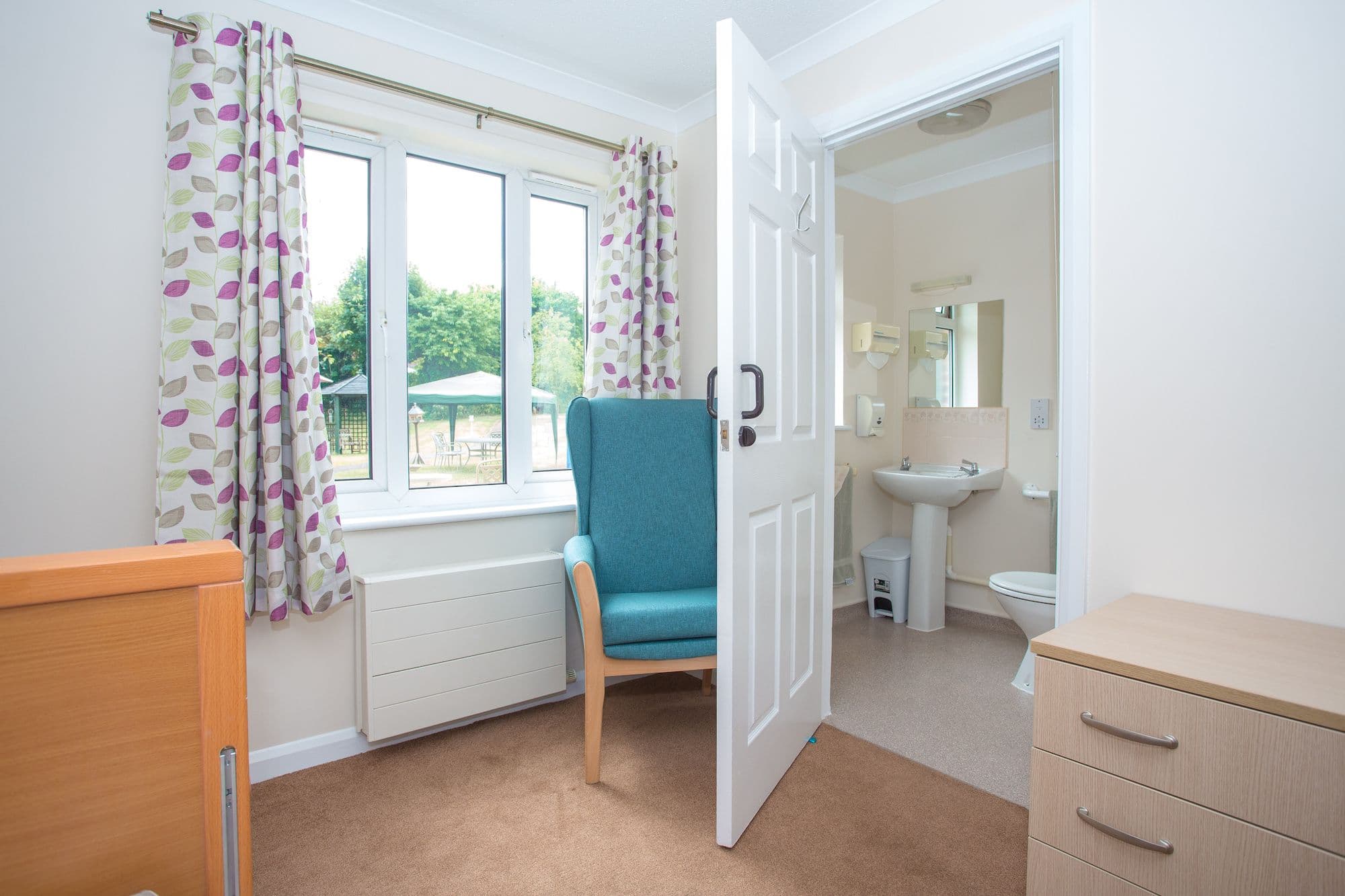 Bedroom at Providence Court care Home in Baldock, Hertfordshire