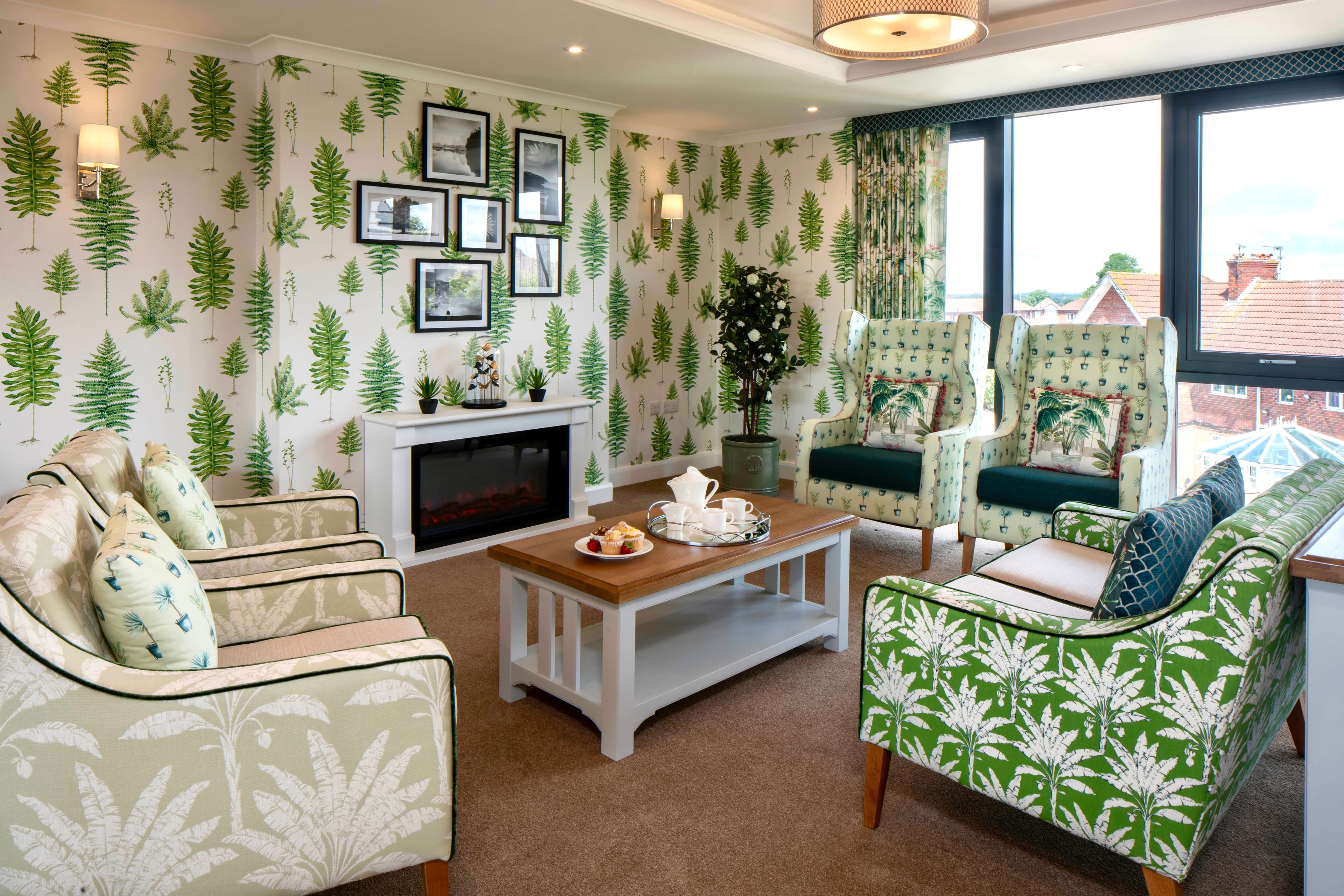 Lounge of Richard House care home in Grantham, Lincolnshire