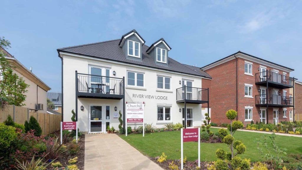 Exterior of River View Lodge Retirement Development in Walton-on-Thames, Surrey