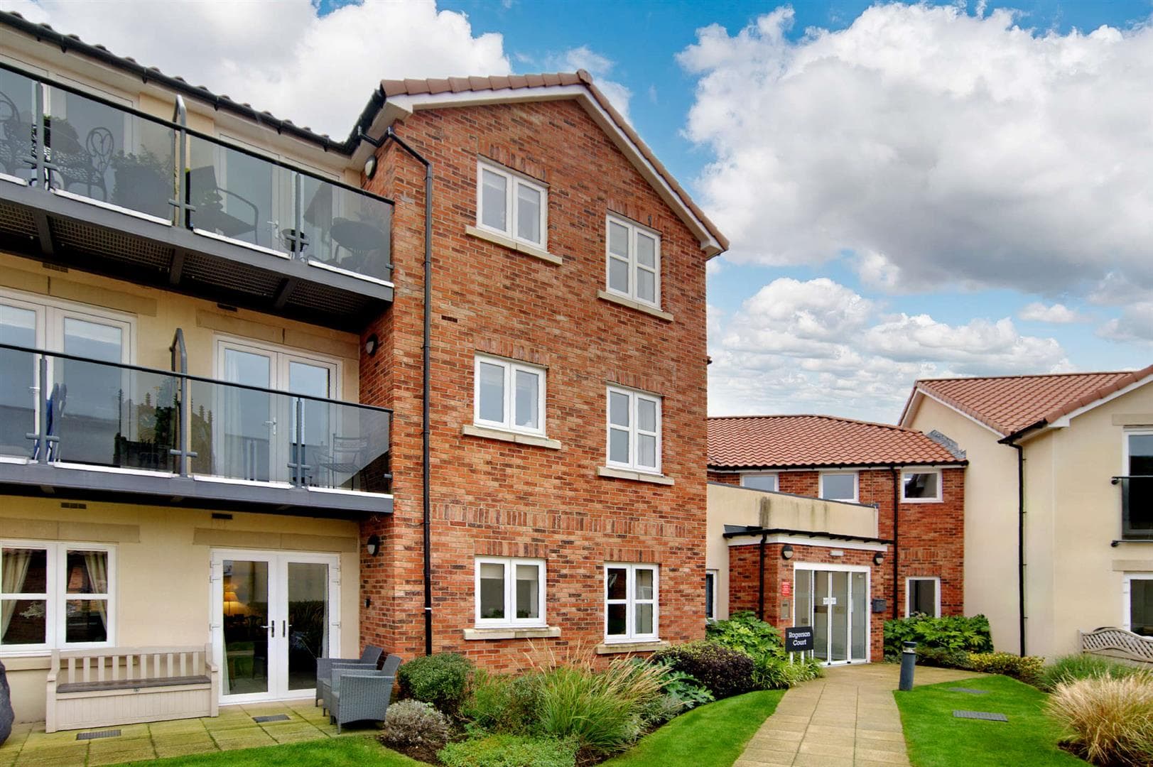 Exterior of Rogerson Court Retirement Development in Pocklington, East Riding of Yorkshire 