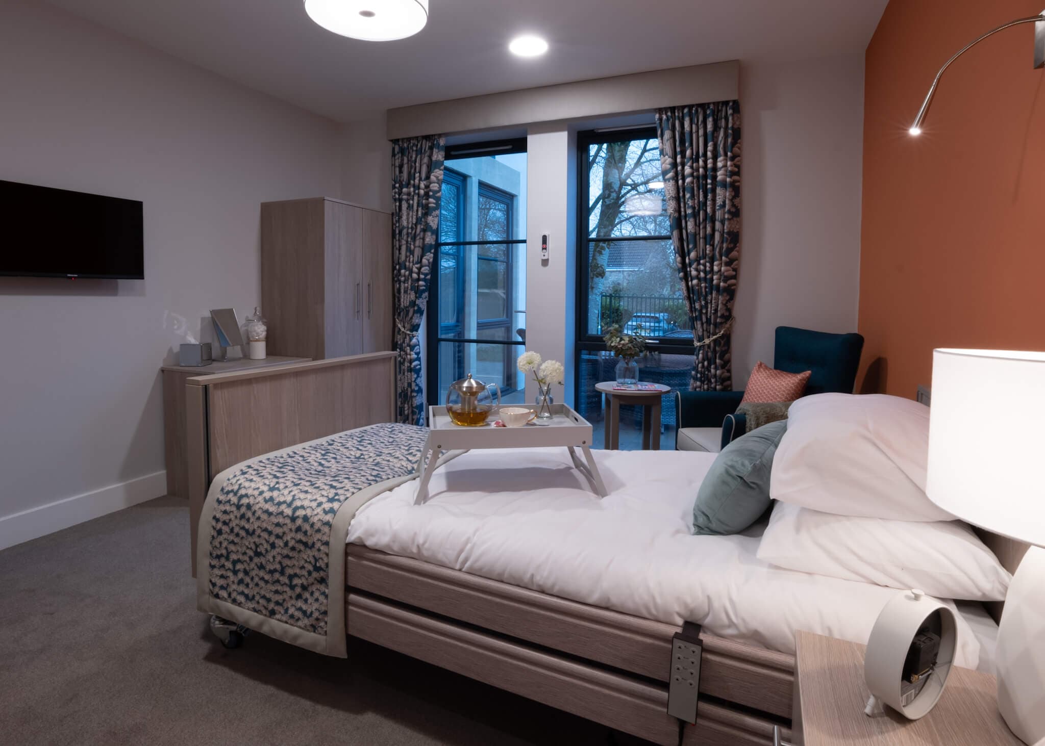 Bedroom at Rowan Park Care Home in Radstock, Somerset