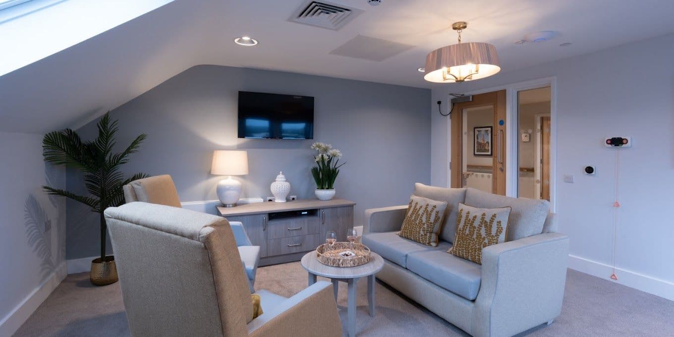 Communal Lounge at Rowan Park Care Home in Radstock, Somerset