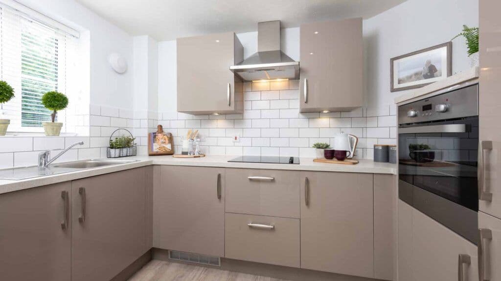 Kitchen of Sanderson Lodge Retirement Development in Croydon, Greater London