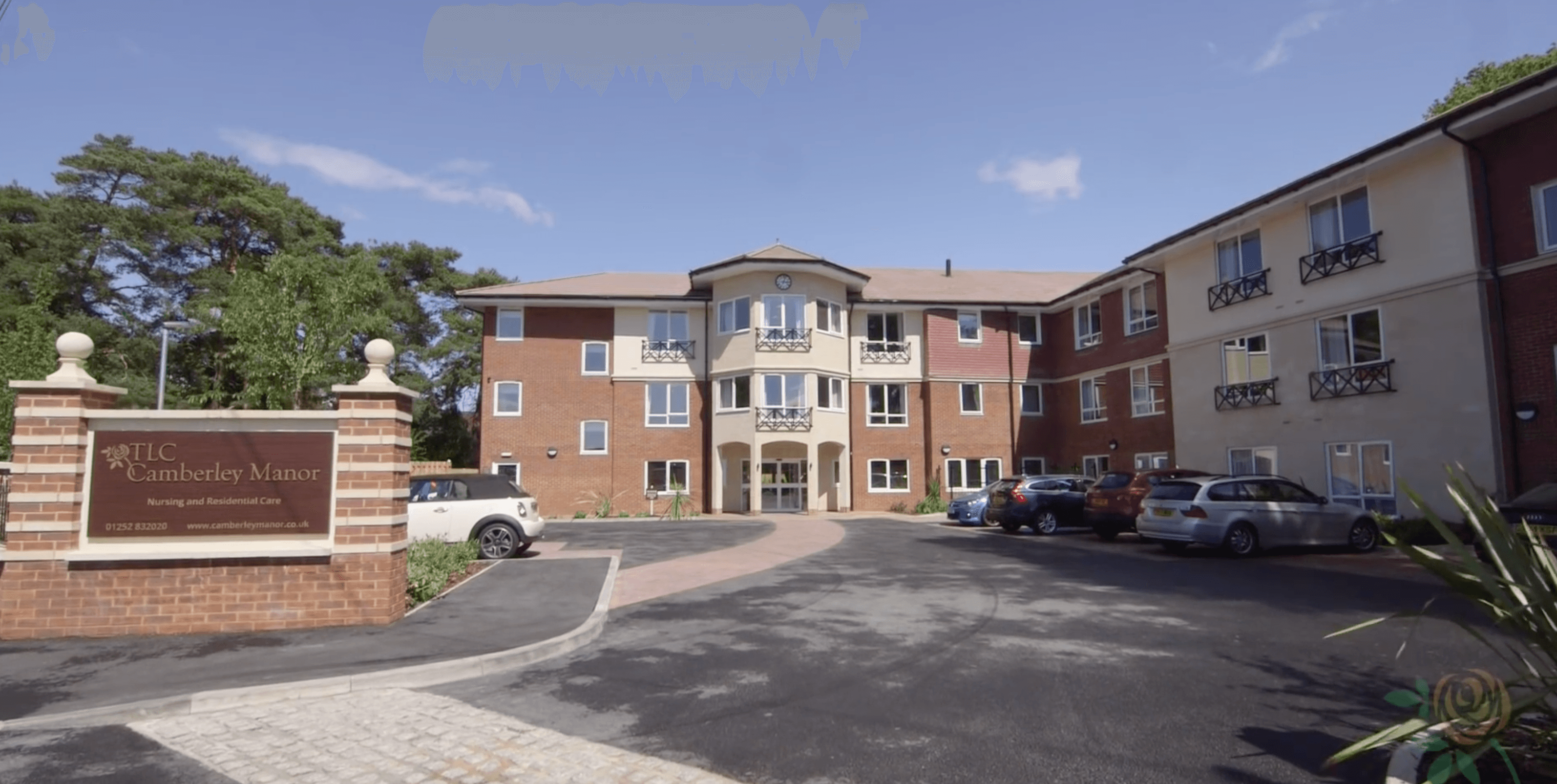 Exterior of Camberley Manor care home in Frimley, Surrey